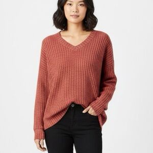 Soprano Red Textured Knit Top